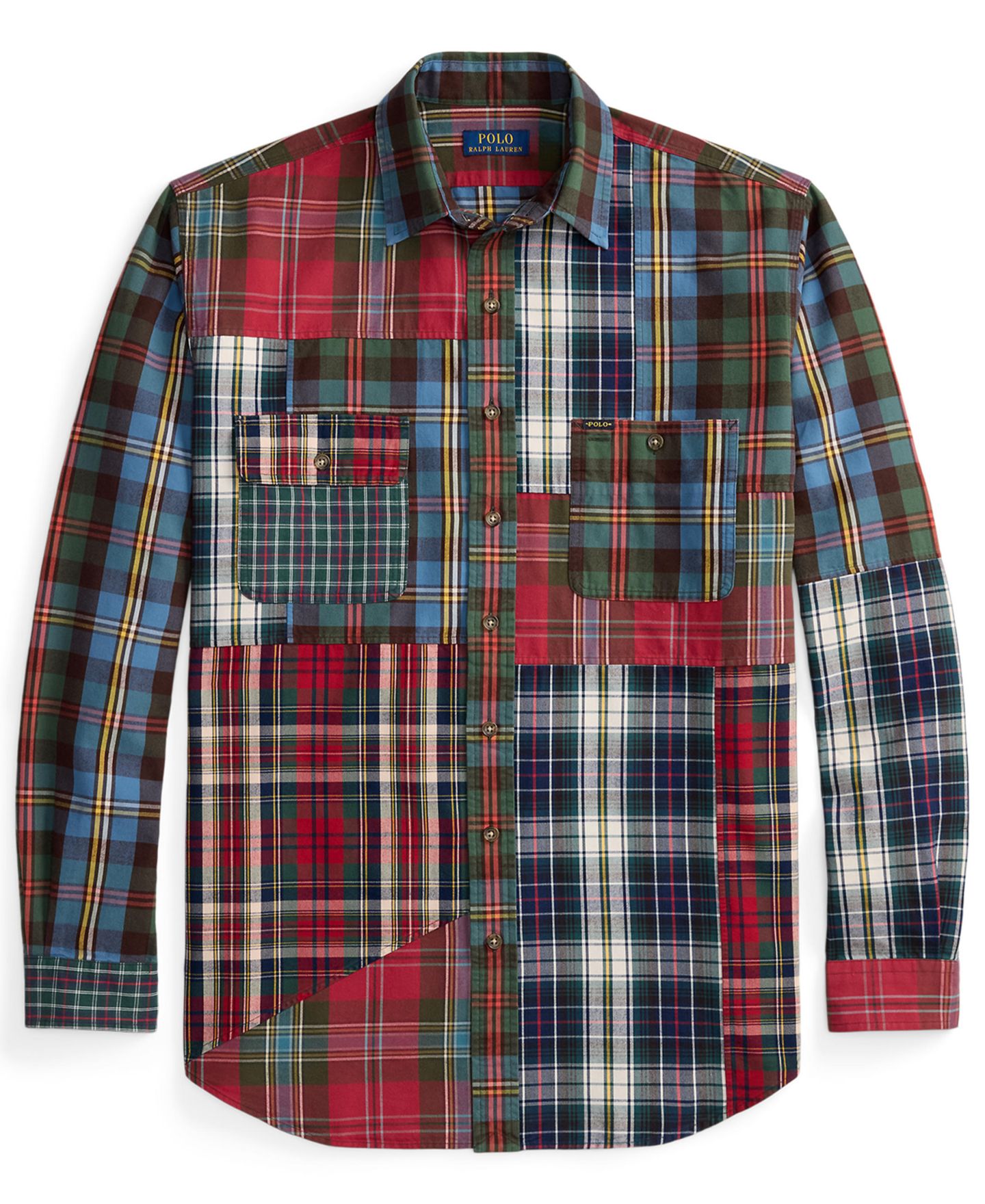 Мужская рубашка Polo Ralph Lauren оксфорд в клетку пэчворк, цвет: 7340 Pieced Ancient Tartan — фото 5