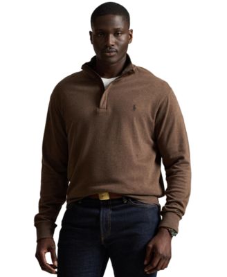 Men's Big & Tall Luxury Jersey Quarter-Zip Sweater