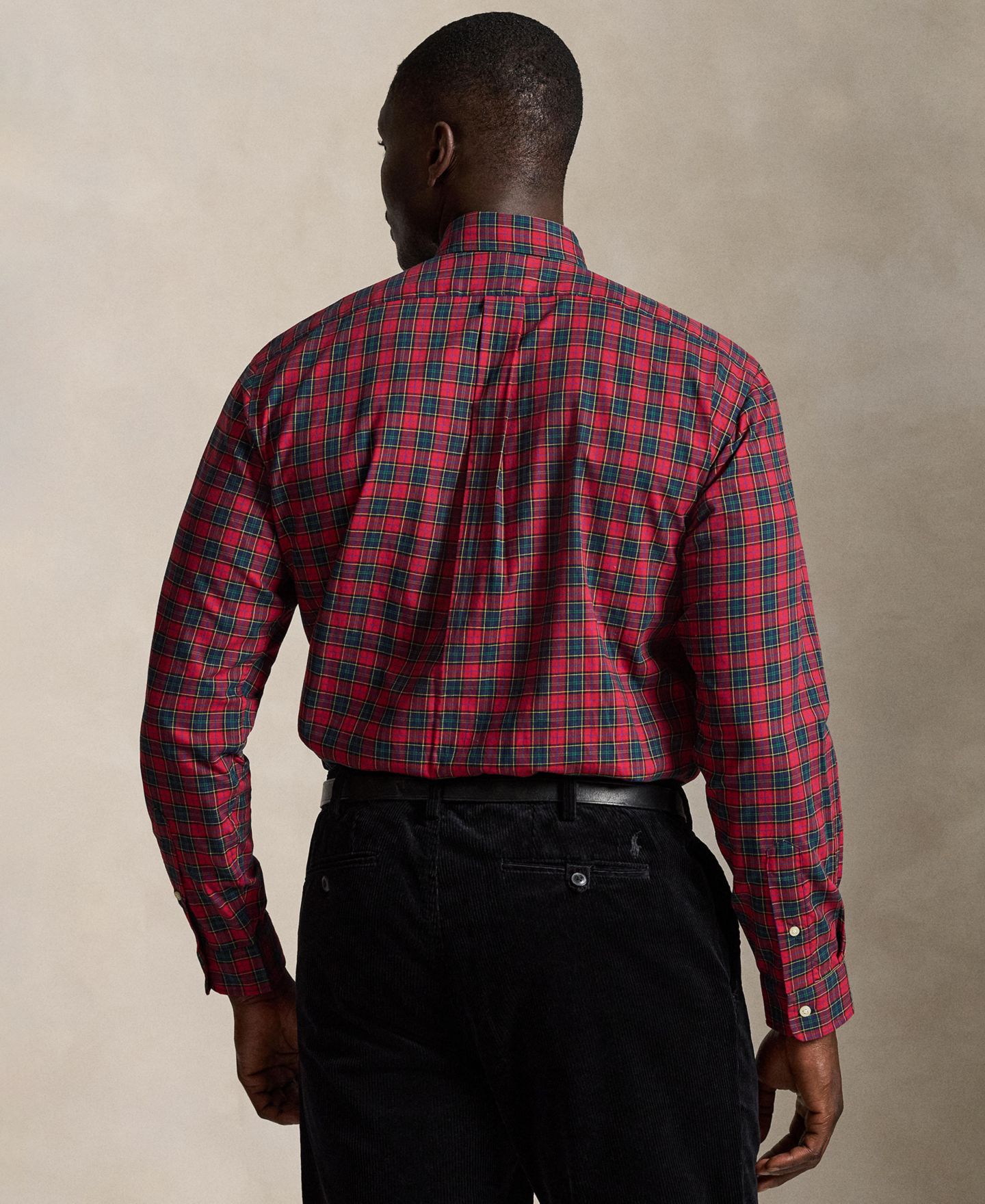 Мужская рубашка Polo Ralph Lauren Big & Tall Cotton Twill, цвет: Мох фиолетовый — фото 8