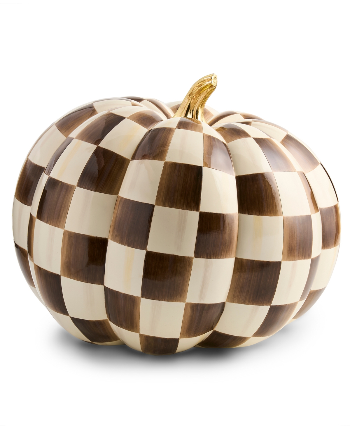 MacKenzie-Childs Chocolate Check Jumbo Pumpkin