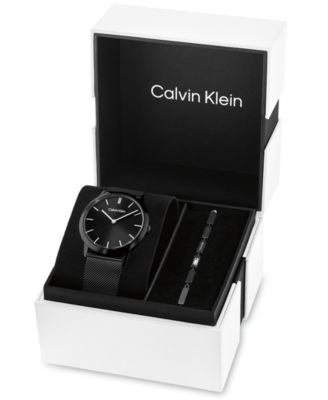 Men's Black Ionic Plated Stainless-Steel Bracelet Watch 37.5mm