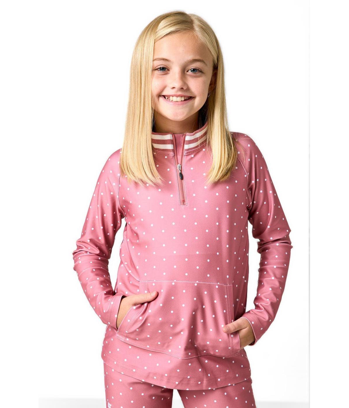 Courtside Kids Girls' 6-16 Retro Half Zip