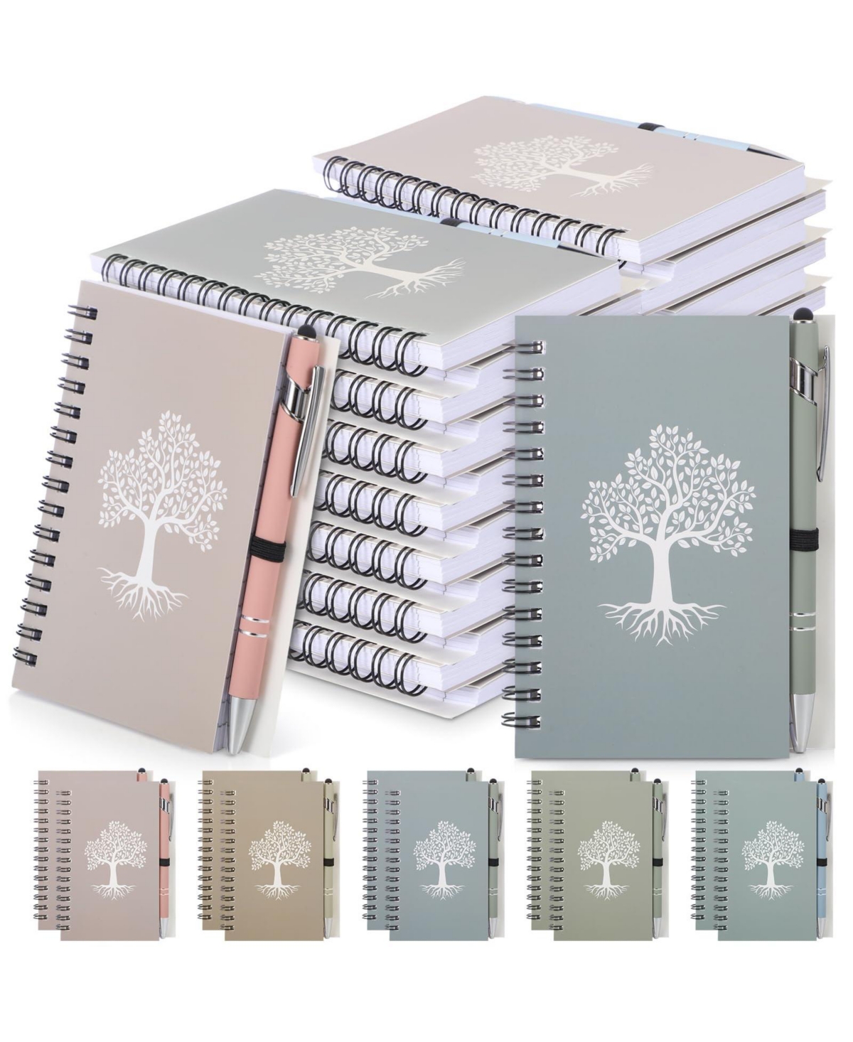 Danrong 20 Pack Tree Of Life A6 Pocket Notebook And Pen Set Bulk Journal For Church Office School