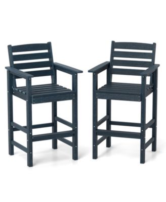HDPE Adirondack Bar Chairs Set of 2 with Wide Armrests