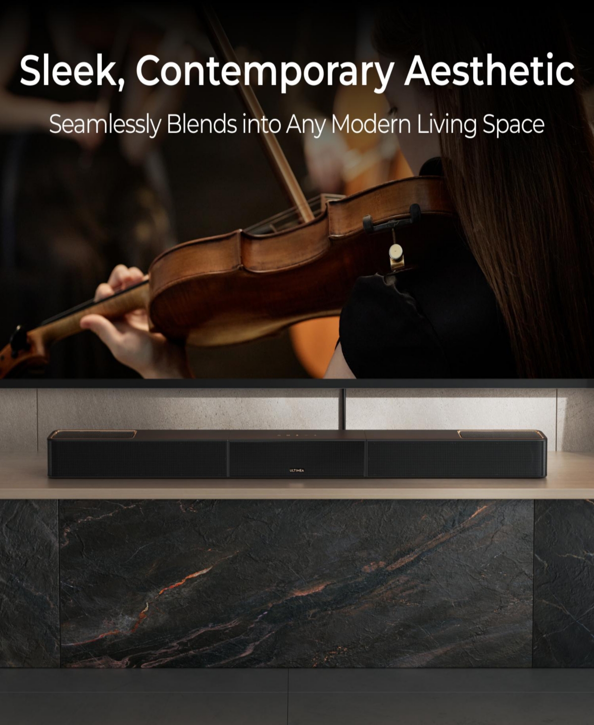 Ultimea Skywave Series 5.1.4ch Wireless Surround Sound System, 760W Dolby Atmos Sound Bar with 8" Subwoofer,2 Wireless Surround Speakers