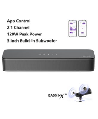 2.1ch Compact Sound Bar for TV, 3-Inch Built-in Subwoofer, App Control, 120W Peak Power,  Bluetooth 5.4 TV Sound Bar, Poseidon M20
