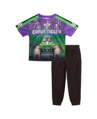 Boys' 4-20 Grave Digger Athletic T-Shirt and Joggers, 2-Piece Set