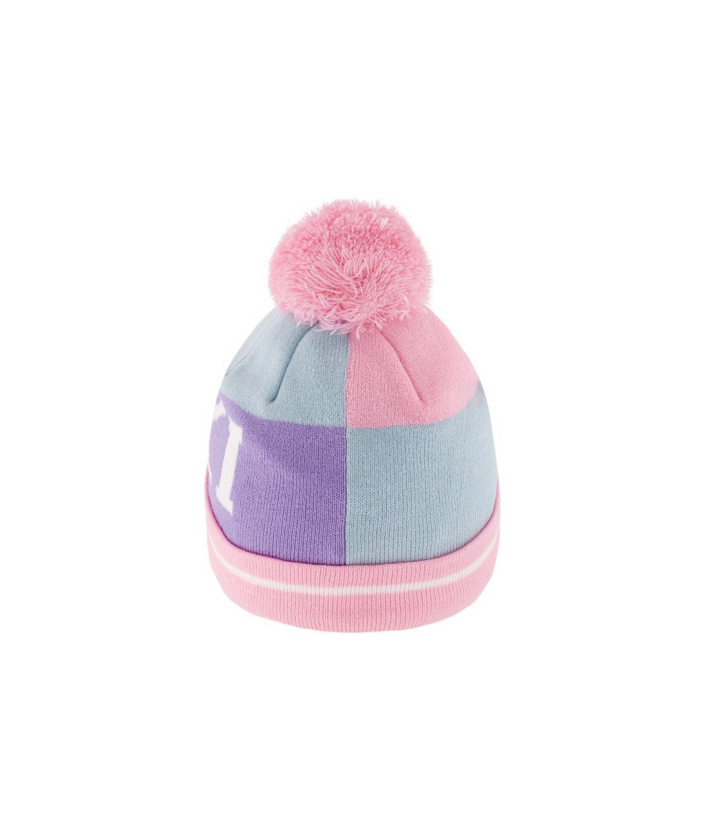 Шапка Deux par Deux Pom Pom Fleece-Lined Beanie для девочек, цвет: Синий / Розовый — фото 2