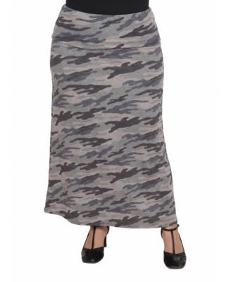 Plus Size A-Line Maxi Elastic-Waist Skirt