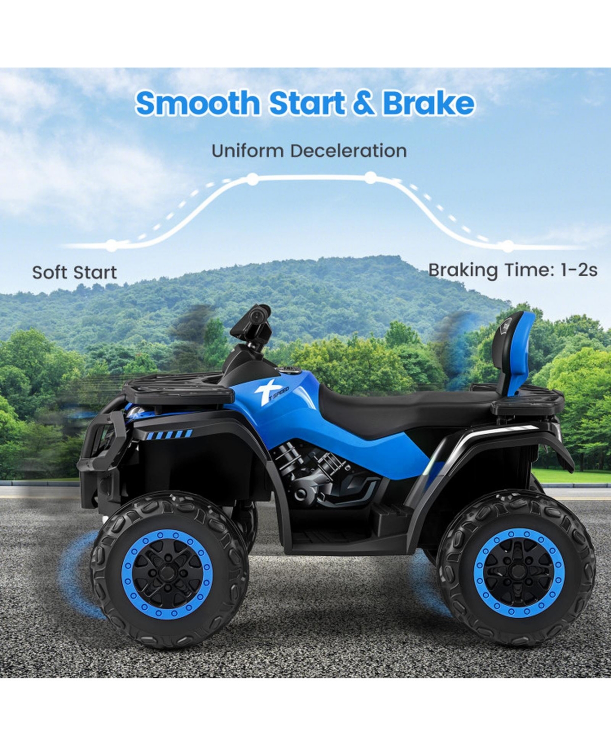 Hongge 24V 2-Seater Kids Ride-On Atv with Four Motors and Led Lights, Ages 3-8