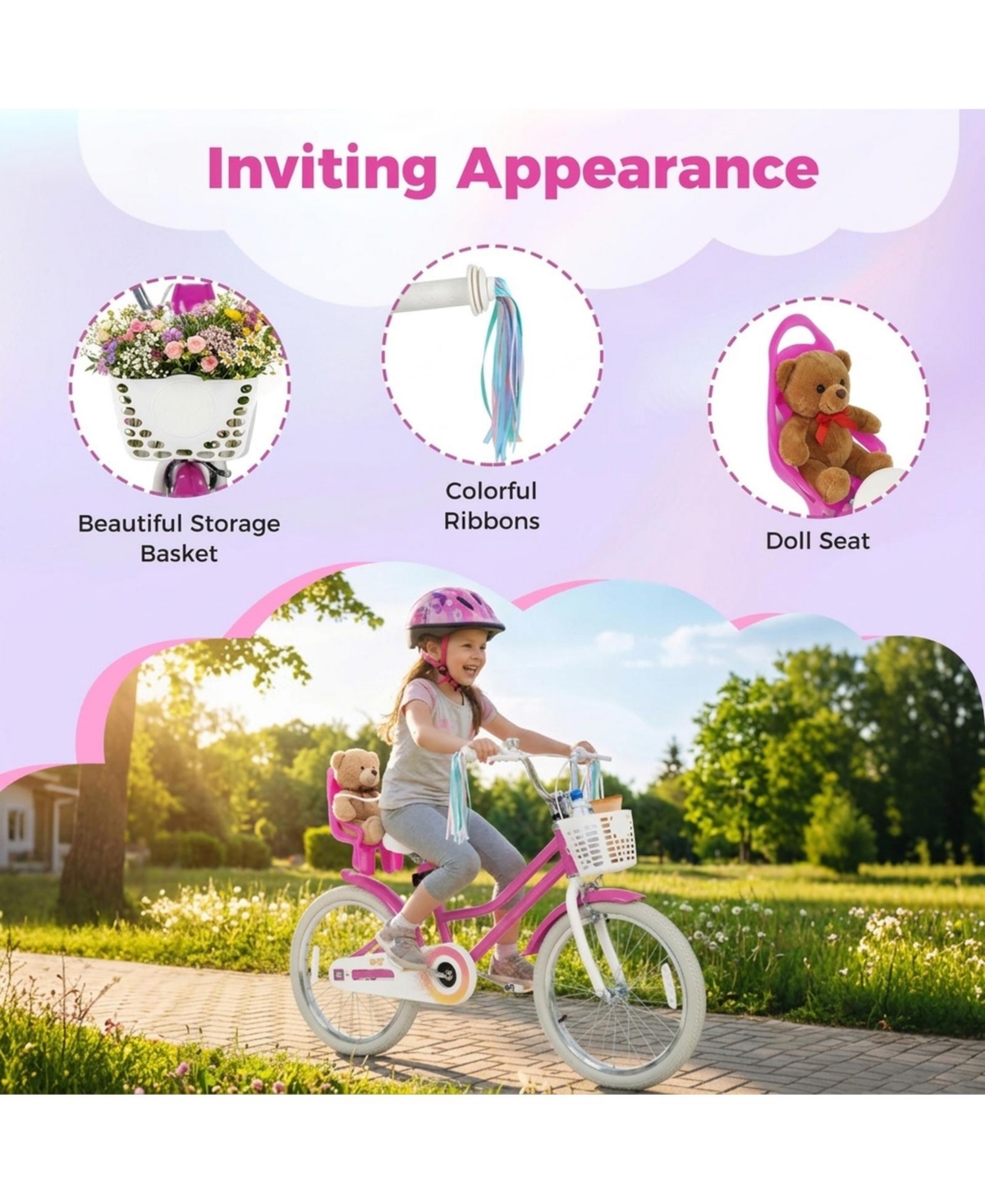 Hongge 20-Inch Kids Bike with Dual Brakes and Adjustable Seat, Ages 8+