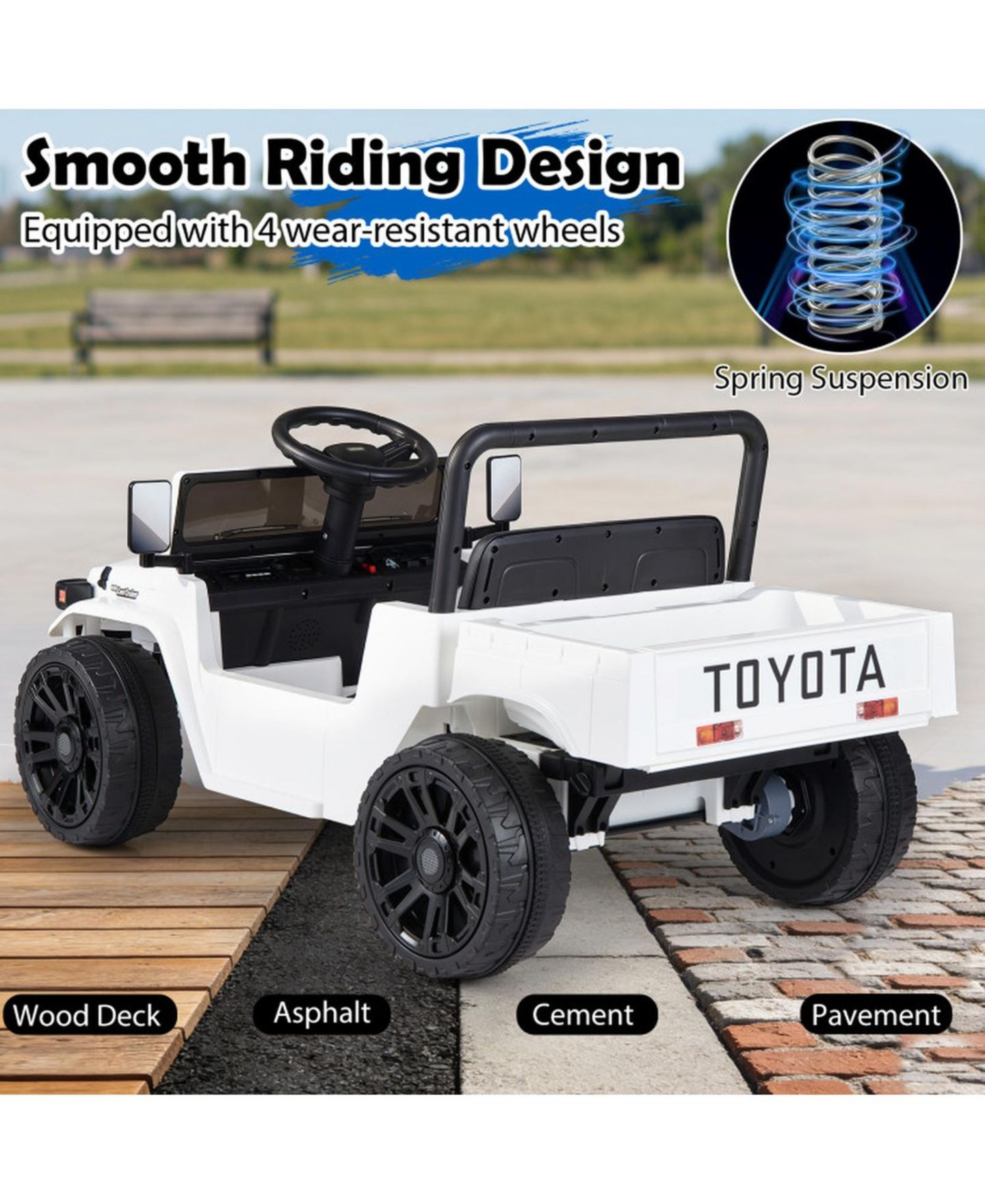 Детская игрушка HONGGE 12V Kids' Electric Dump-Bed Remote-Control Ride-On Pickup Truck, 66 lbs Capacity, Ages 3-6, цвет: Белый — фото 8