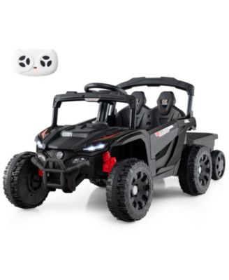12V Kids Ride-On Tractor with Detachable Trailer Parent Remote and LED Lights
