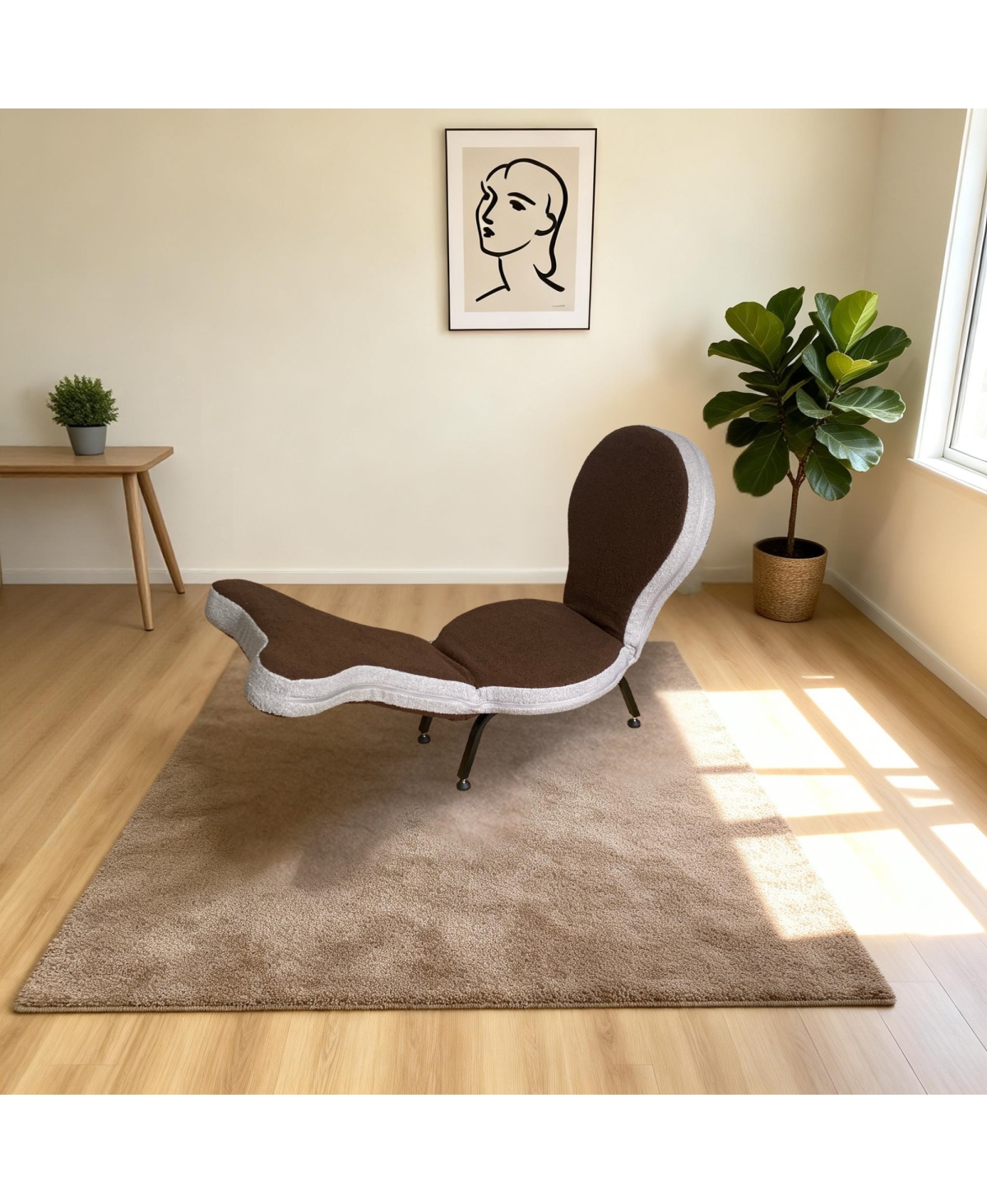Streamdale Foldable Ergonomic Teddy Velvet Lazy Sofa Chair