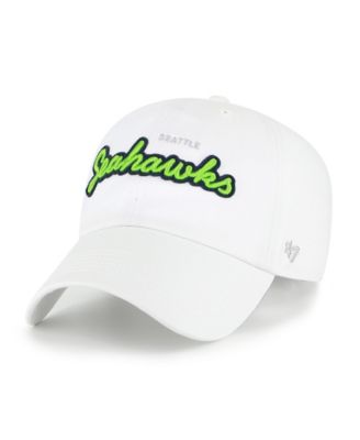Women's '47  White Seattle Seahawks Trendy Script Clean Up Adjustable Hat