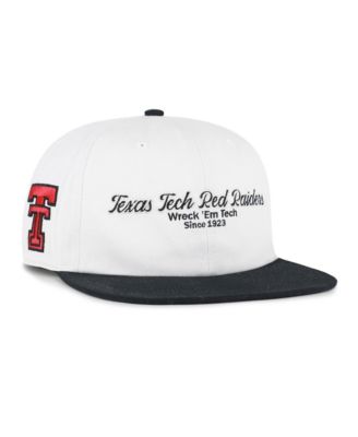 Men's White/Red Texas Tech Red Raiders Script Stack Relaxed Captain Adjustable Hat