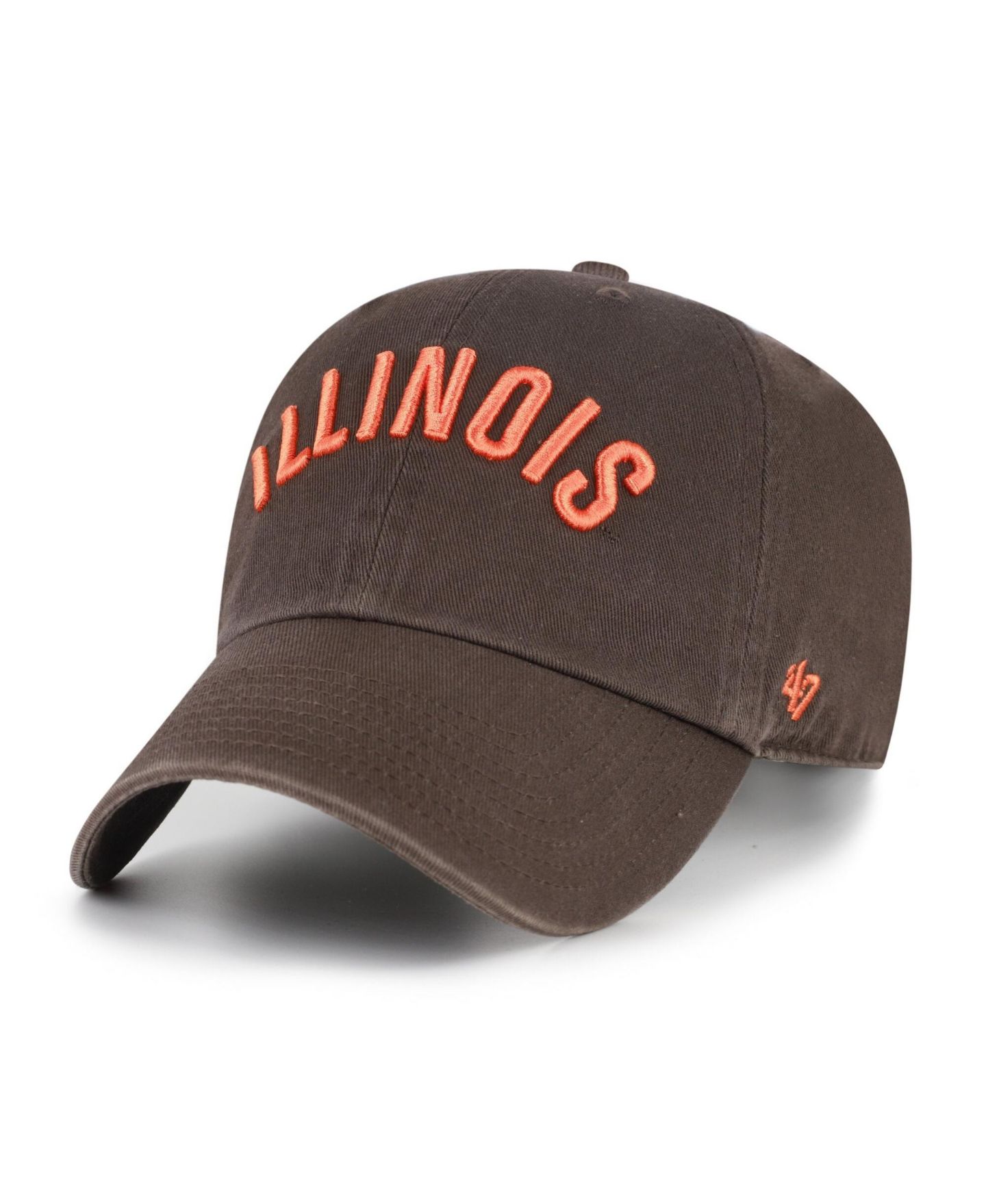 Мужская кепка '47 Brand Brown Illinois Fighting Illini Vault Clean Up Adjustable Hat — фото 1