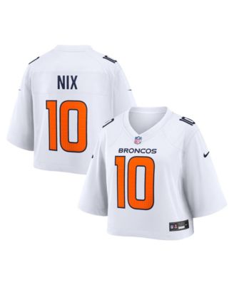 Women's Bo Nix White Denver Broncos Cropped Fashion Game Jersey