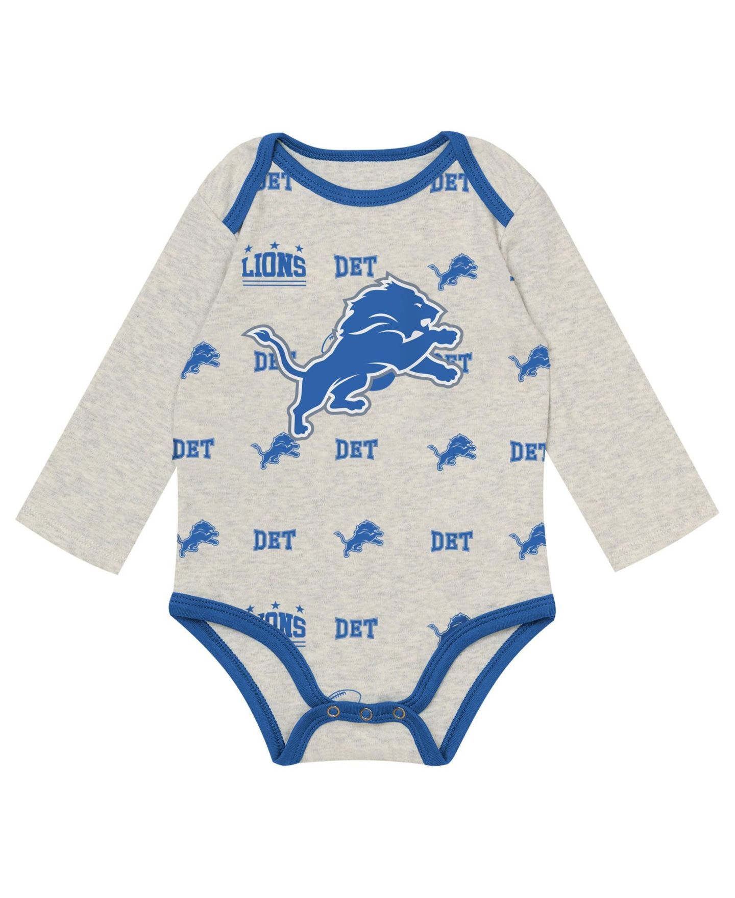 Outerstuff Baby Boys and Girls Heather Gray Detroit Lions Huddles & Giggles 3-Piece Pant and Hat Set — фото 4
