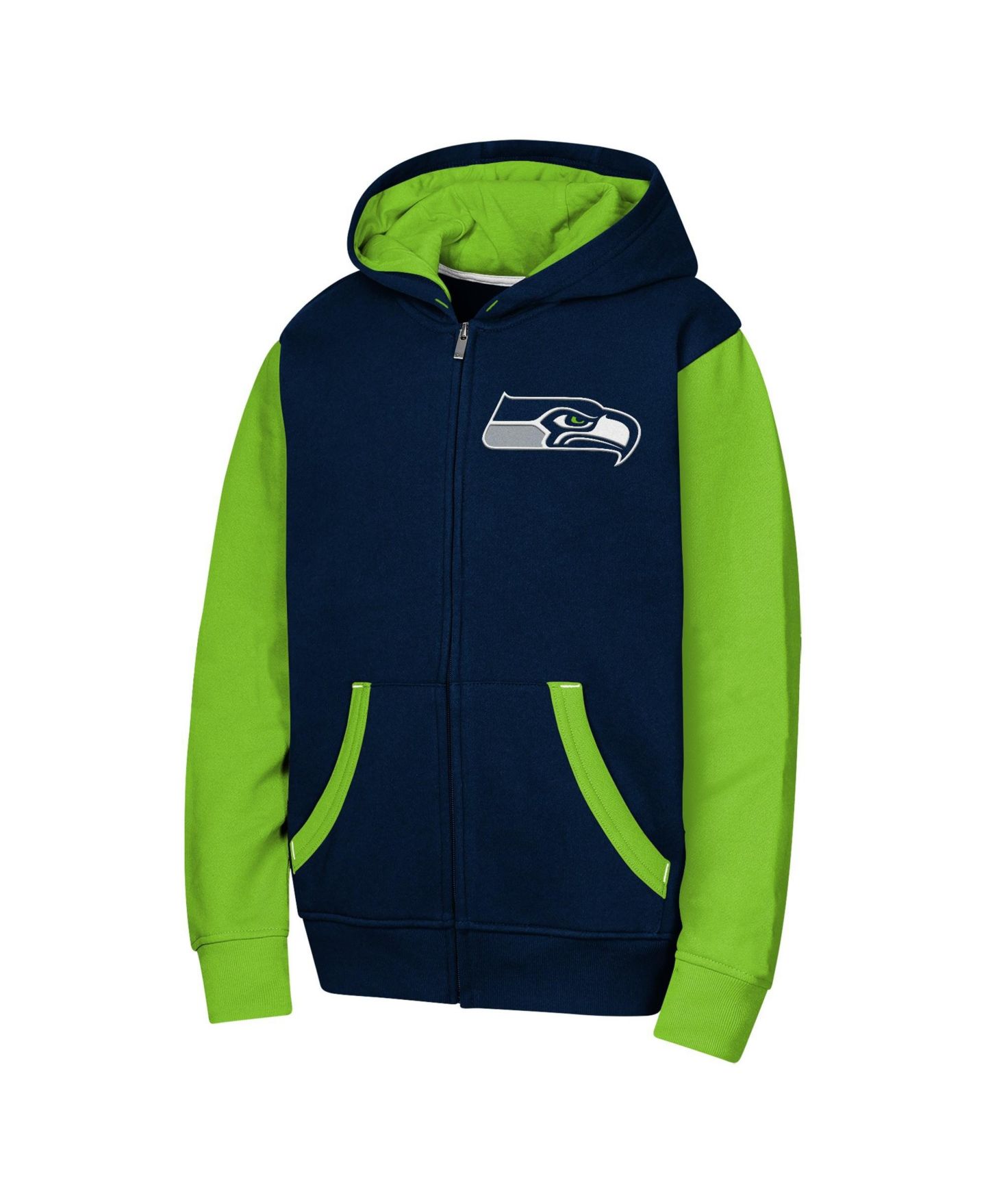 Детское худи Outerstuff Navy Seattle Seahawks Stadium Colorblock Full-Zip — фото 2