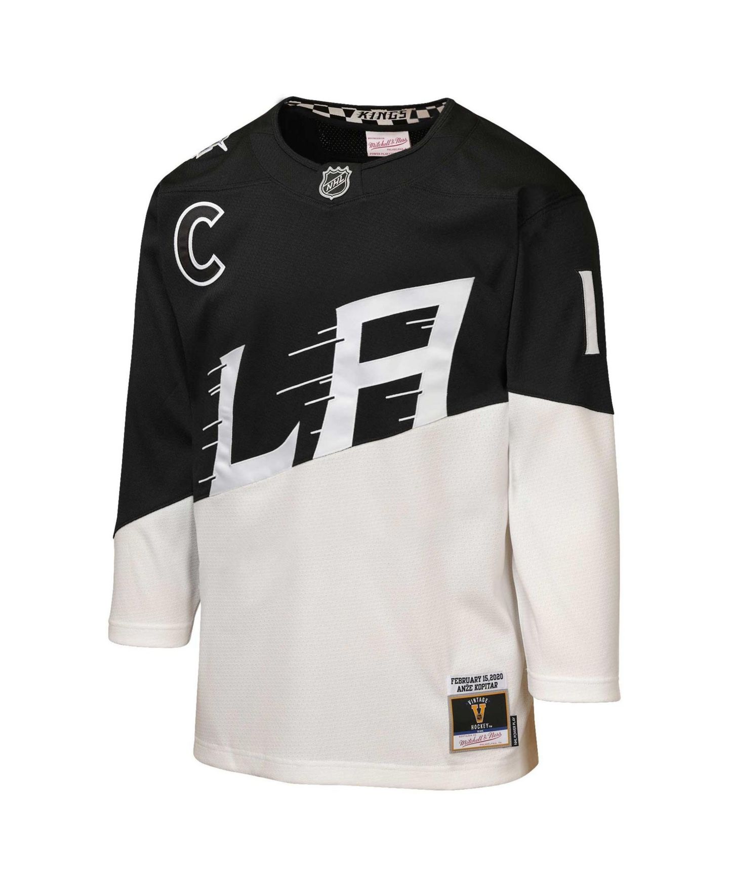 Детский топ Mitchell & Ness Anze Kopitar Black/White Los Angeles Kings 2020 Stadium Series Power Play Jersey — фото 2
