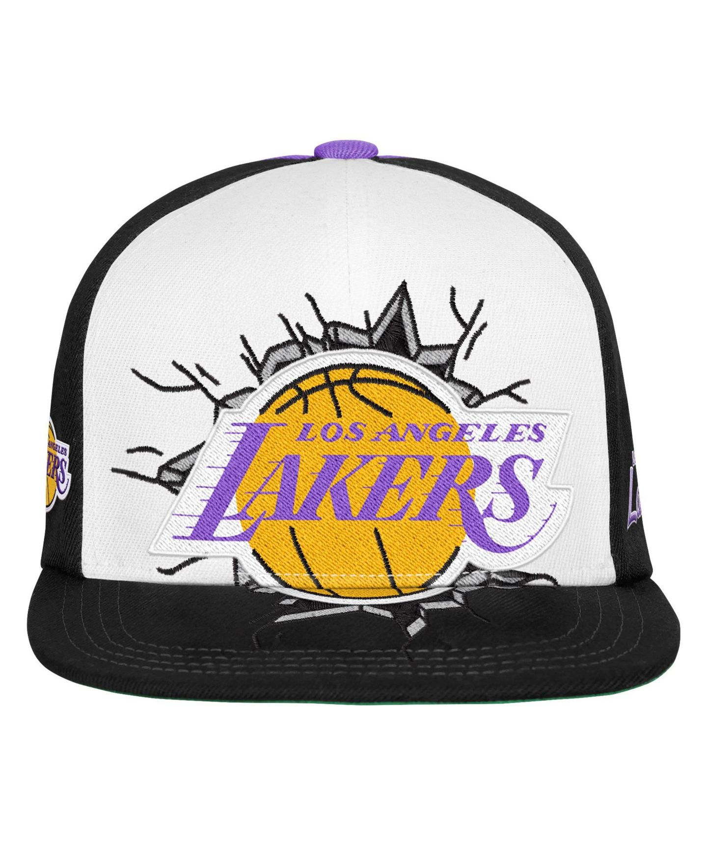 Детская кепка Mitchell & Ness White Los Angeles Lakers Mascot Snapback Hat — фото 2
