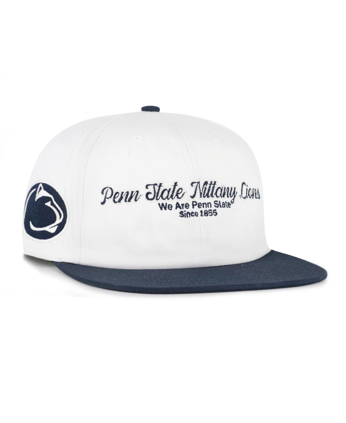 '47 Brand Men's White/Navy Penn State Nittany Lions Script Stack Relaxed Captain Adjustable Hat