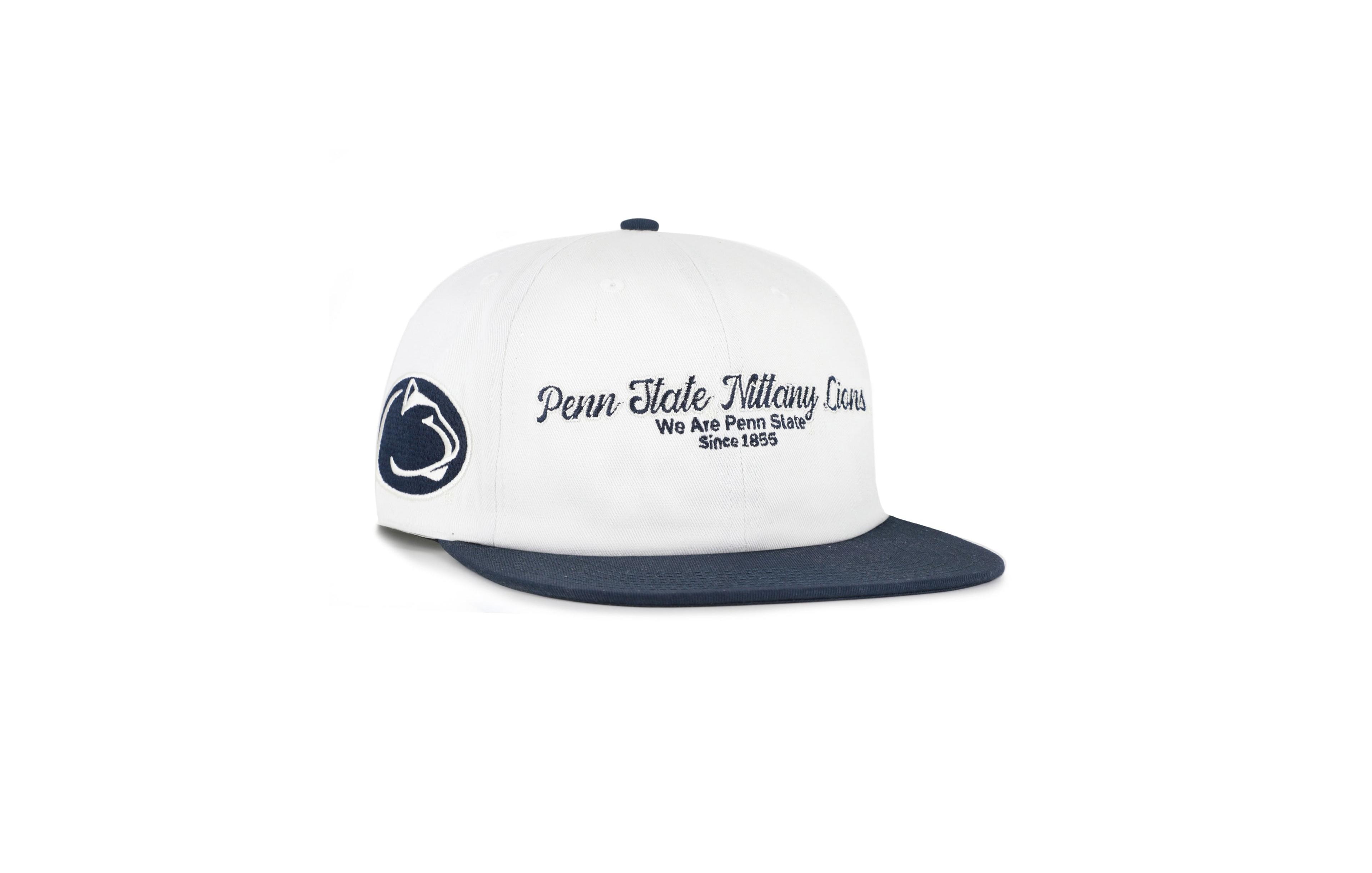 '47 Brand Men's White/Navy Penn State Nittany Lions Script Stack Relaxed Captain Adjustable Hat
