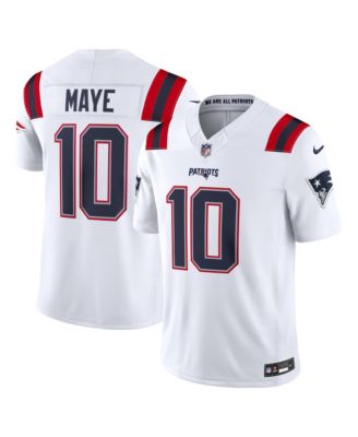 Men's Drake Maye White New England Patriots Vapor F.U.S.E. Stitched Limited Jersey