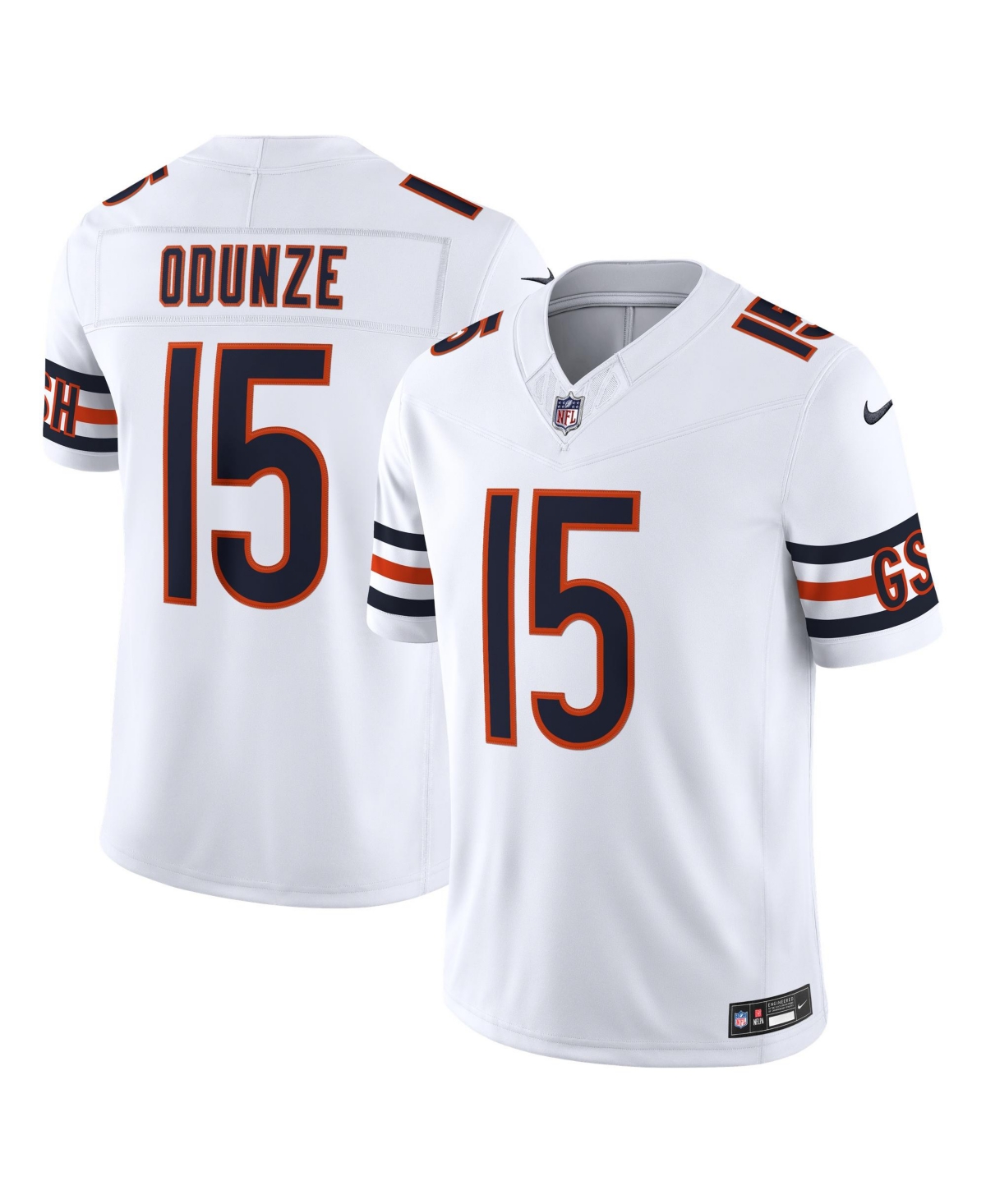 Nike Men's Rome Odunze White Chicago Bears Vapor F.u.s.e. Stitched Limited Jersey