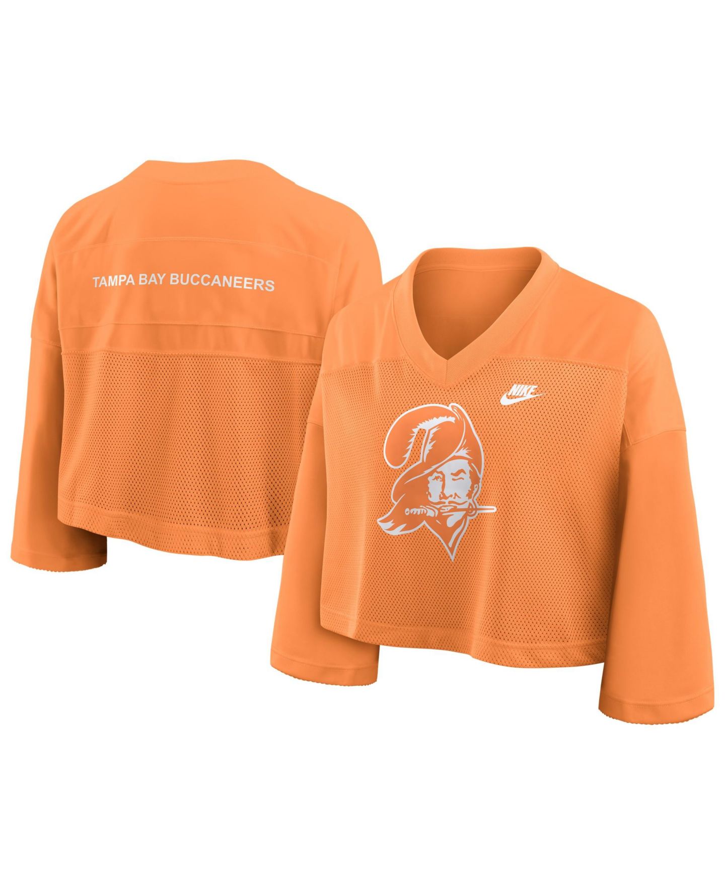 Женское джерси Nike Women's Orange Tampa Bay Buccaneers Rewind Cropped Mesh Dri-FIT Fashion Jersey — фото 1