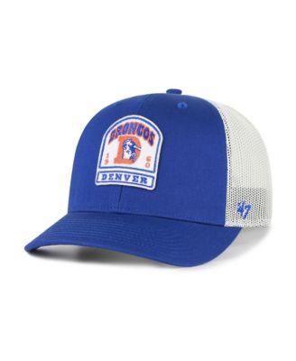 Men's Royal Denver Broncos Throwback Headstone Trucker Adjustable Hat