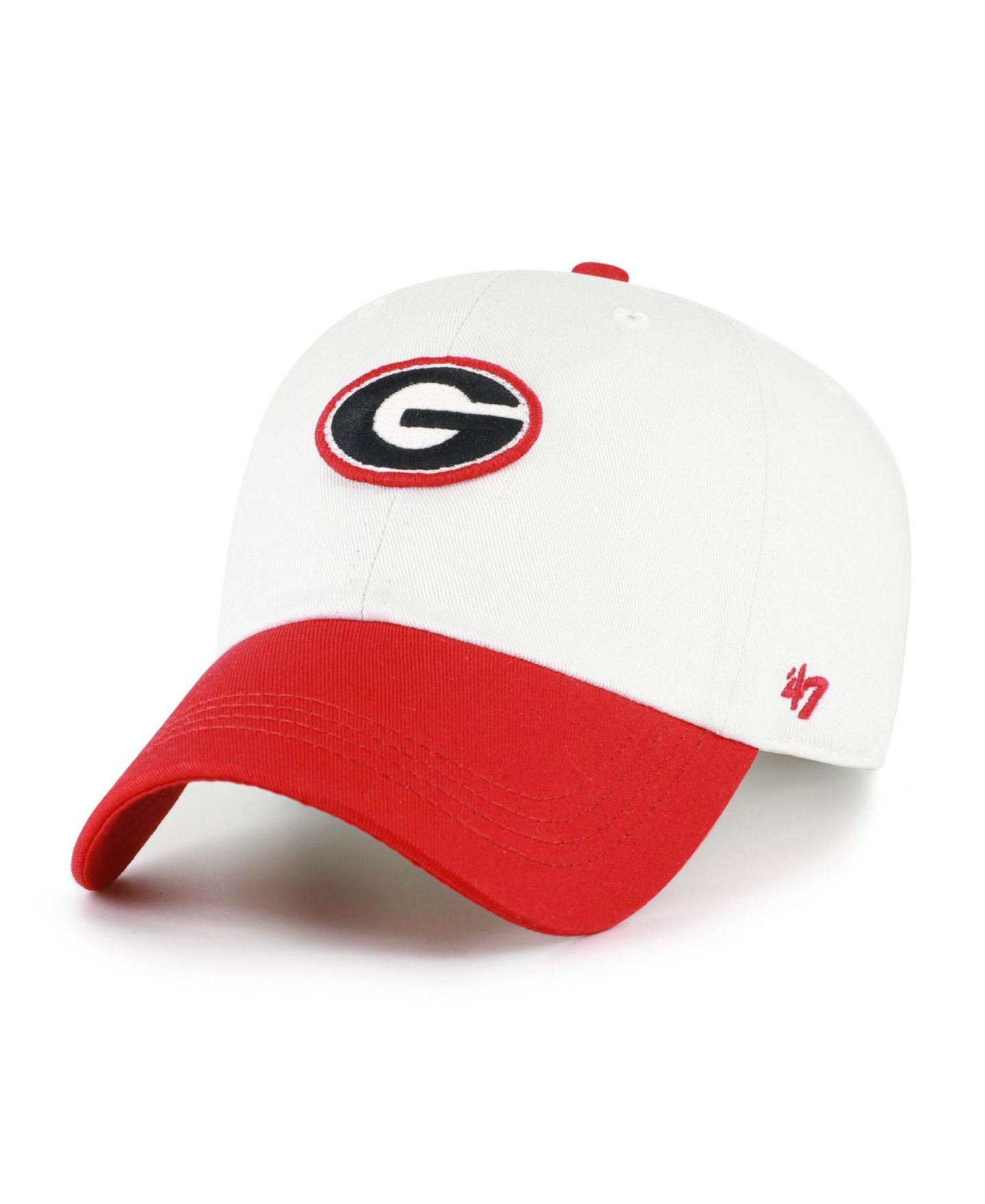 Мужская кепка '47 Brand White/Red Georgia Bulldogs Contemporary Basics Two Tone Clean Up Adjustable Hat — фото 3