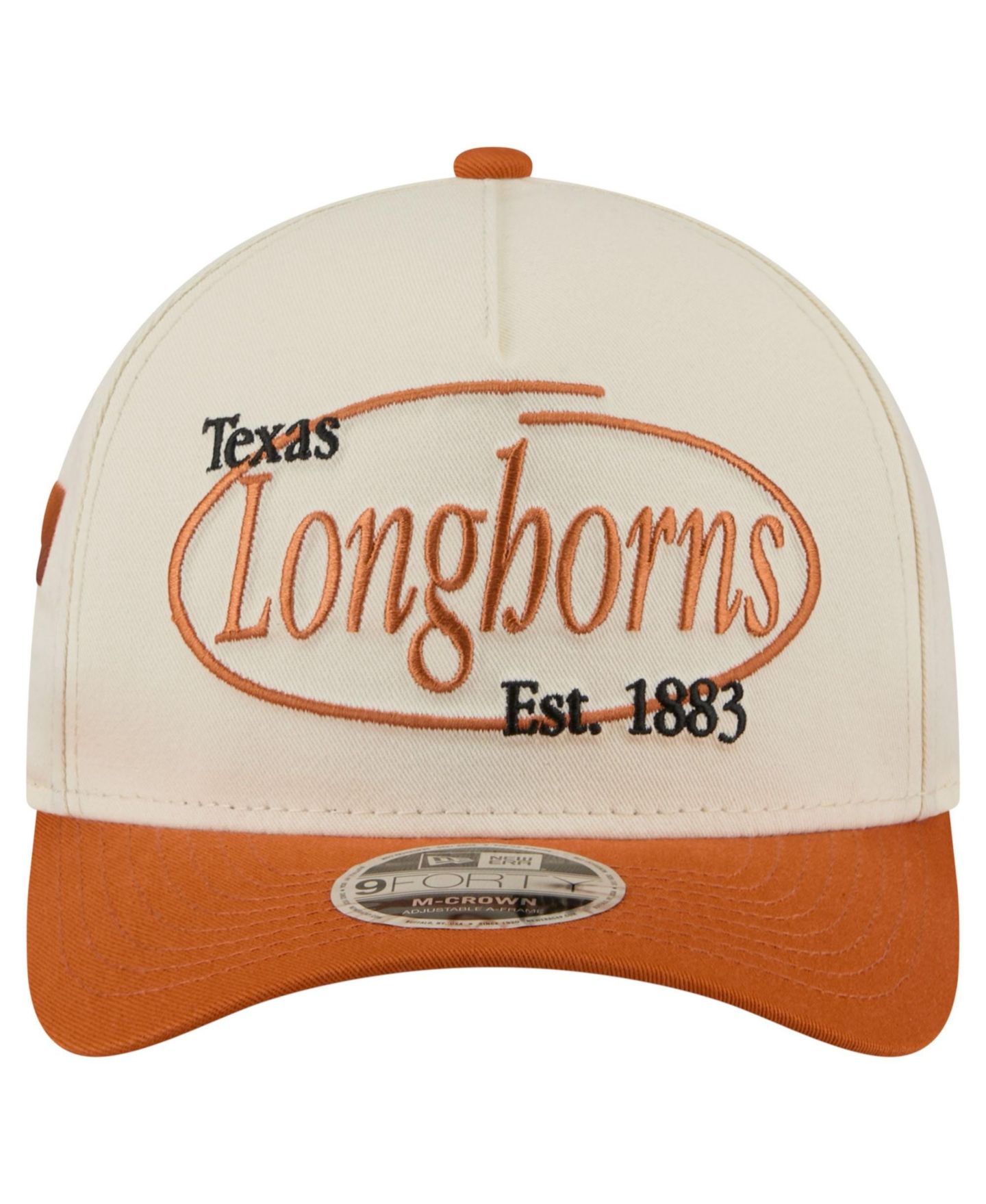 Мужская кепка New Era Natural/Texas Orange Texas Longhorns Prepster 9FORTY M-Crown Adjustable Hat — фото 2