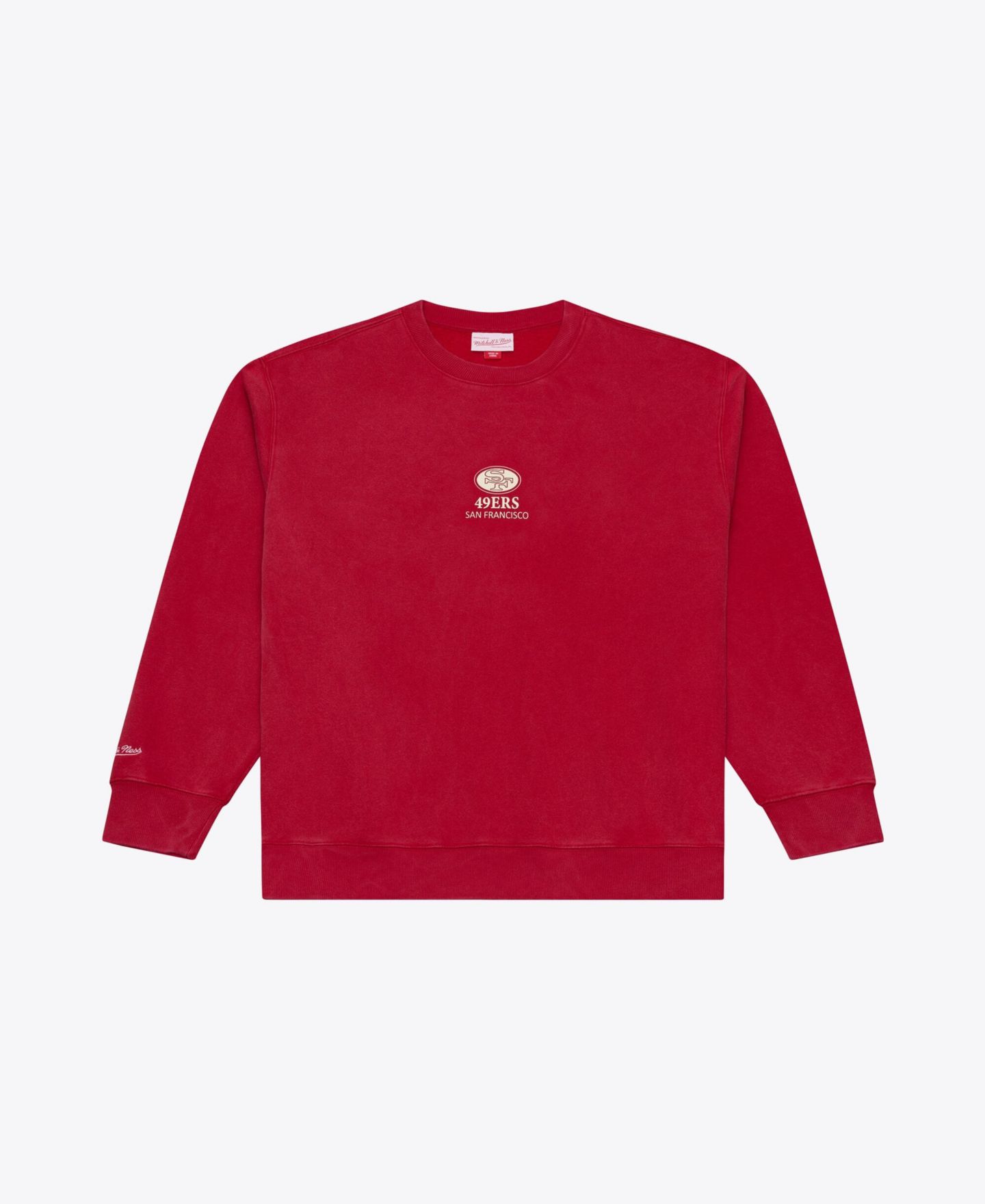 Мужская толстовка Mitchell & Ness Scarlet San Francisco 49ers Core Essentials Micro Logo Fleece — фото 1