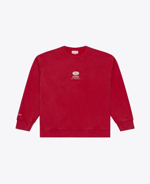 Мужская толстовка Mitchell & Ness Scarlet San Francisco 49ers Core Essentials Micro Logo Fleece