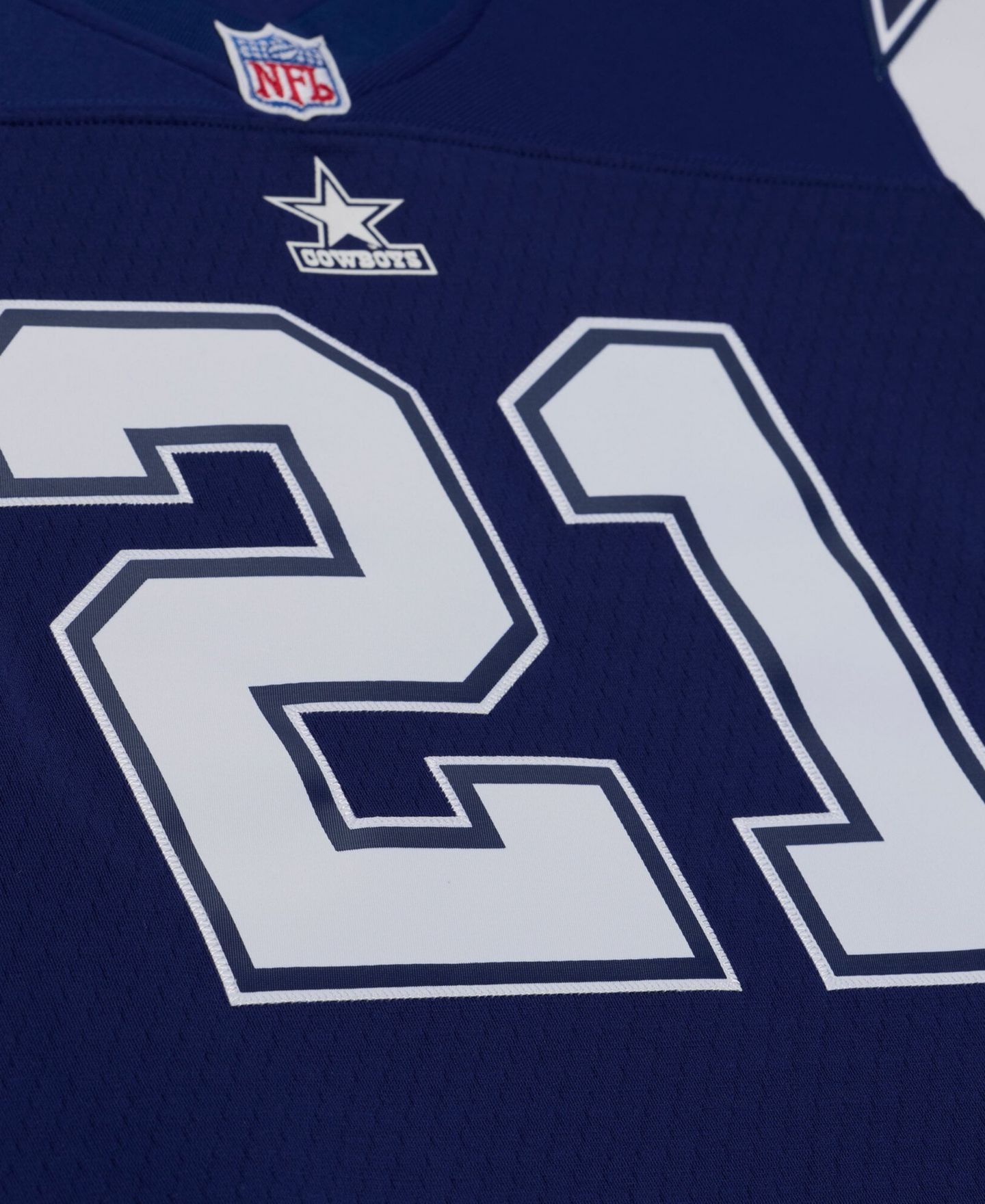 Женский топ Mitchell & Ness Deion Sanders Navy Dallas Cowboys 1995 Legacy Replica Jersey — фото 3
