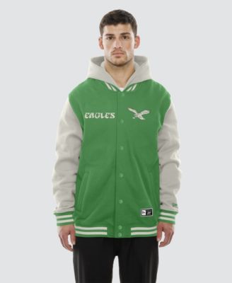 Men's  Kelly Green/Gray Philadelphia Eagles Full-Snap Fleece Hoodie Jacket