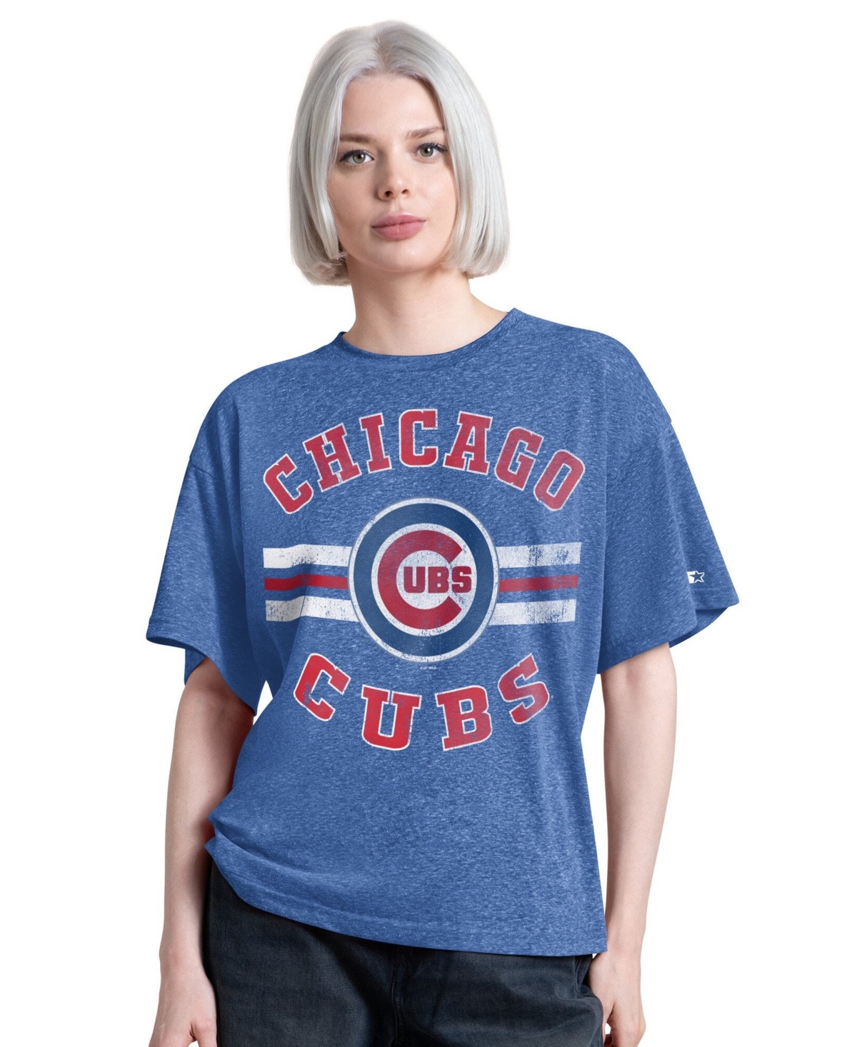 Starter Women's Royal Chicago Cubs Jump Shot Boyfriend Tri-blend T-shirt