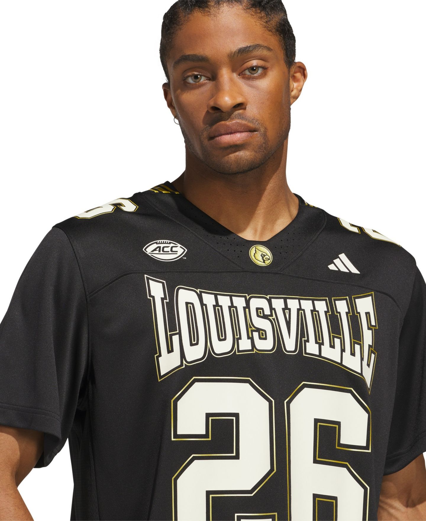 Мужской топ adidas #26 Black Louisville Cardinals For the Ville Premier Strategy Jersey — фото 3