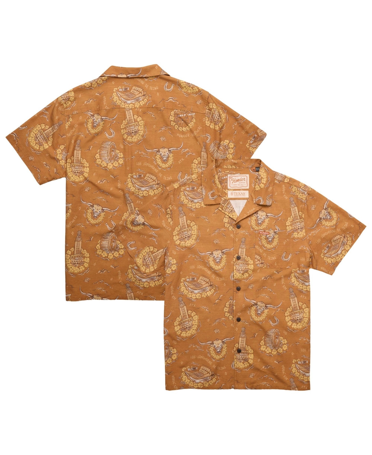 Howler Brothers Men's Texas Orange Longhorns Monoloha Button-Up Shirt