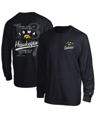 Men's  Black Iowa Hawkeyes Laminated All-Star Long Sleeve T-Shirt