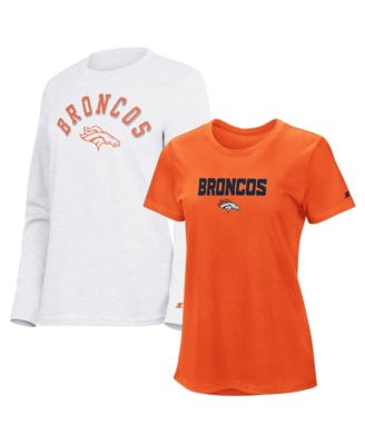 Women's  Orange/Ash Denver Broncos Short Sleeve & Long Sleeve T-Shirt Combo Pack