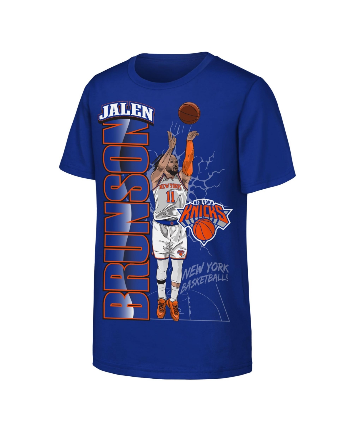 Outerstuff Kids' Big Boys And Girls Jalen Brunson Royal New York Knicks Height T-shirt In Blue
