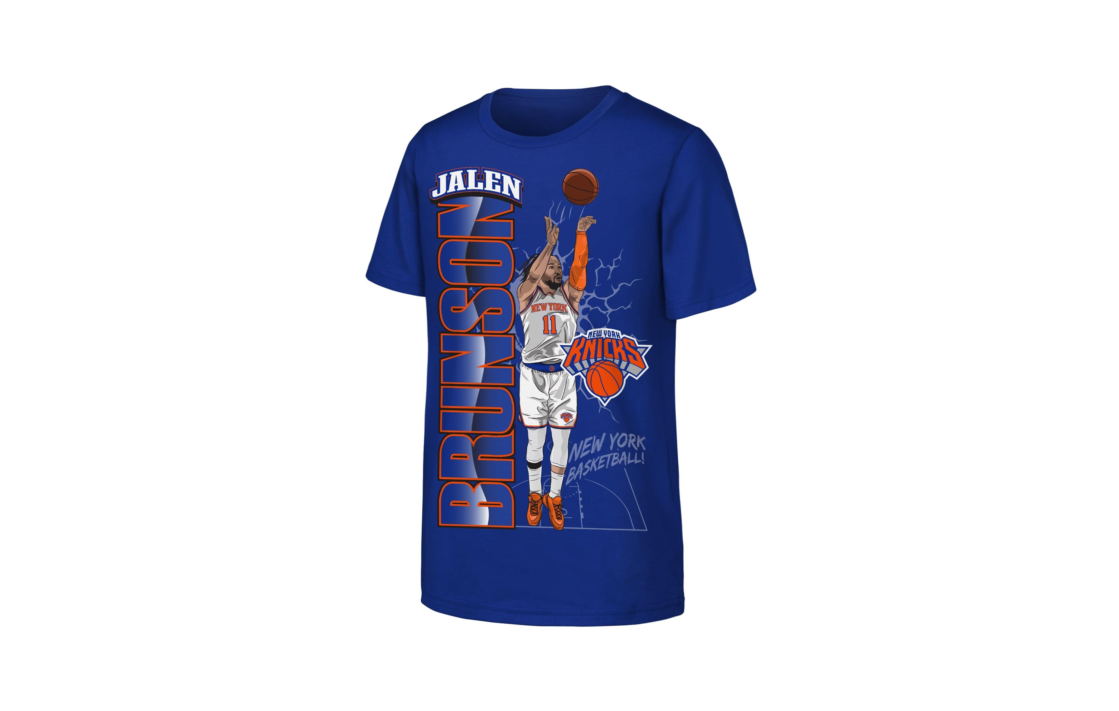 Outerstuff Big Boys and Girls Jalen Brunson Royal New York Knicks Height T-Shirt