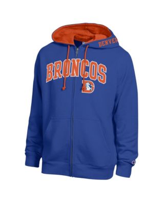 Men's  Royal/Orange Denver Broncos Full-Zip Hoodie