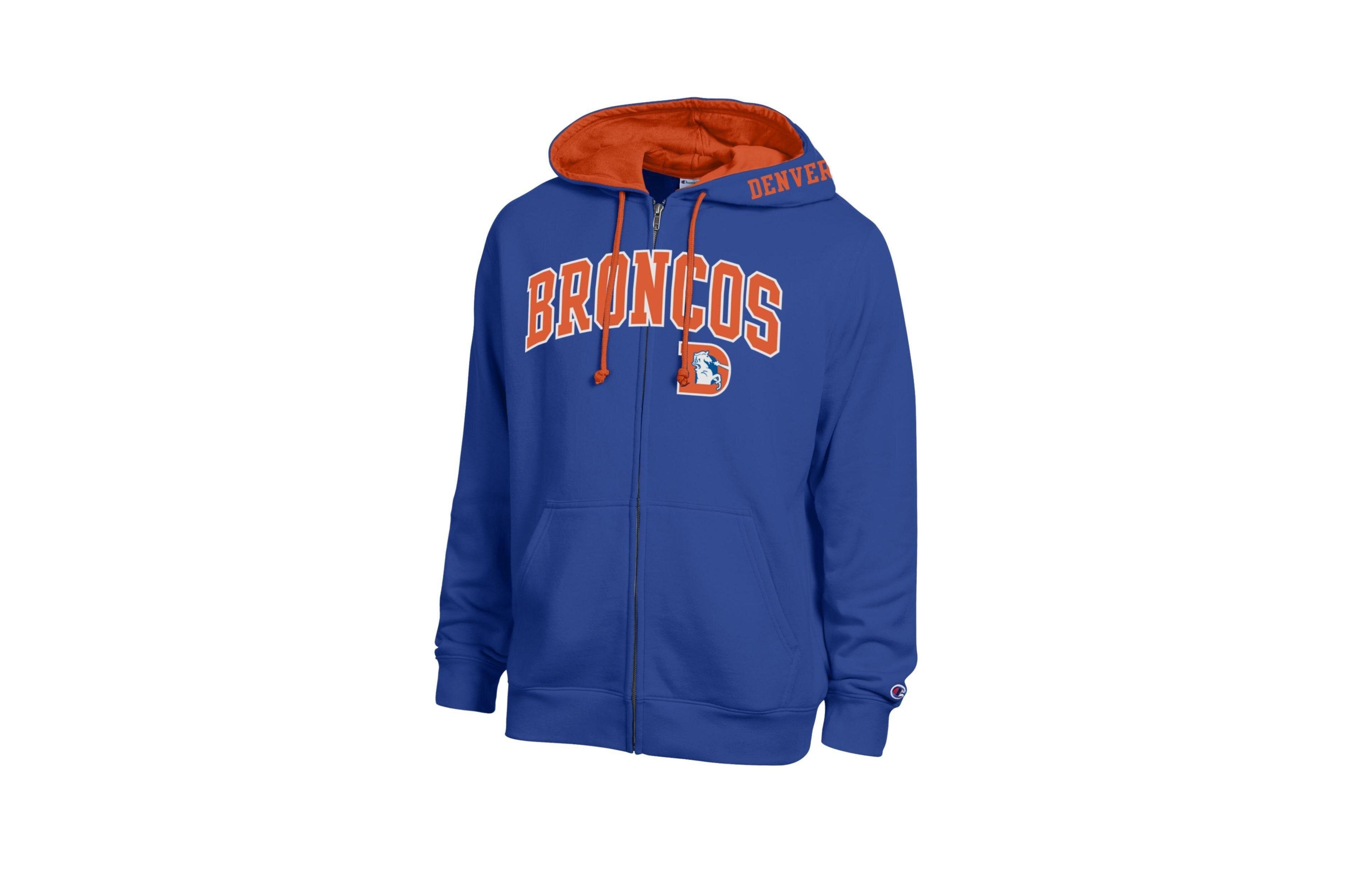 Champion Men's Royal/Orange Denver Broncos Full-Zip Hoodie