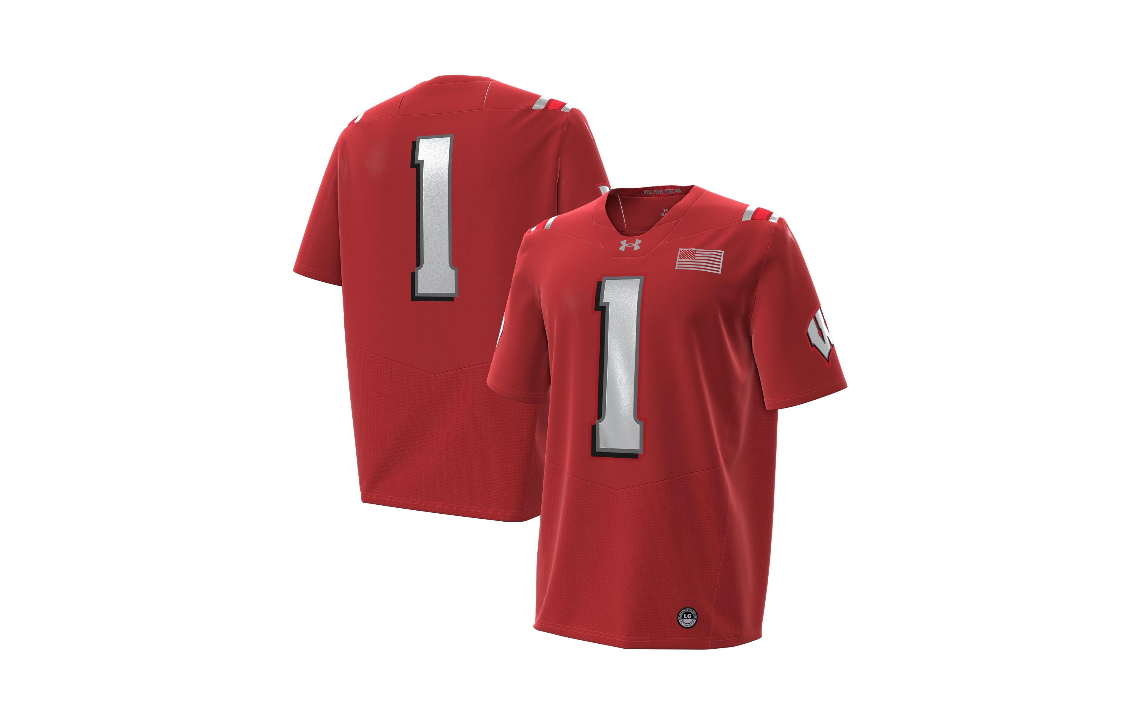 Under Armour Men's 1 Red Wisconsin Badgers 2026 Lambeau Field Collection Replica Football Jersey