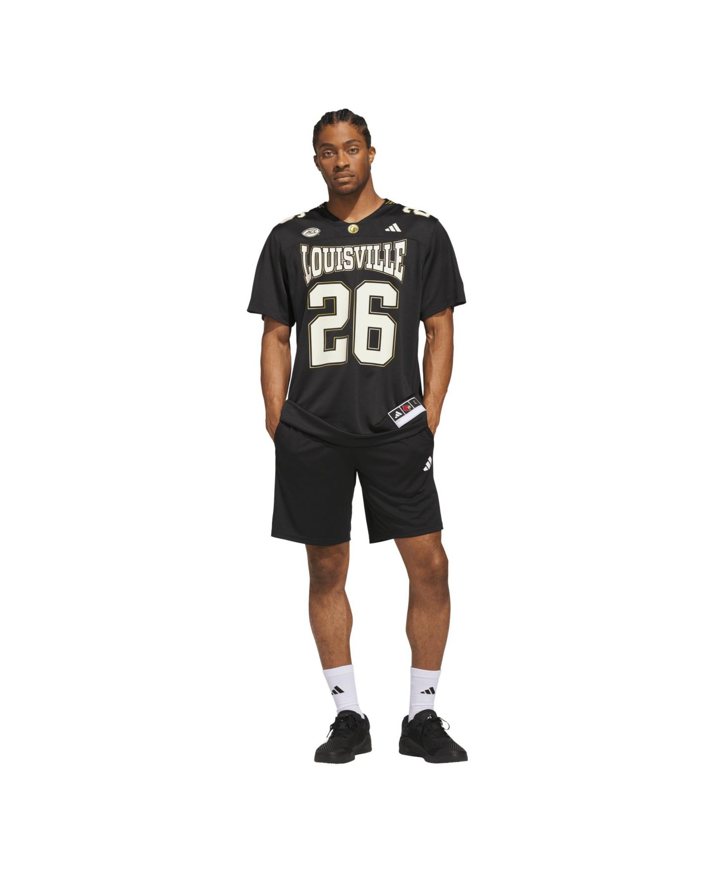 Мужской топ adidas #26 Black Louisville Cardinals For the Ville Premier Strategy Jersey — фото 5