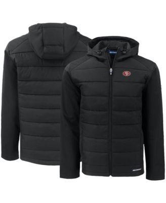 Men's Black San Francisco 49ers  Evoke PrimaLoft Hybrid Eco Softshell Recycled Full-Zip Hooded Jacket